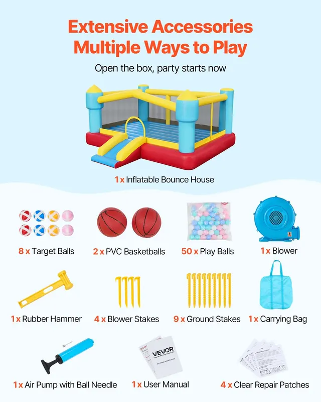 Inflatable Bounce House — 14.7 X 13.8 X 6.8 Ft Jumping Bouncy