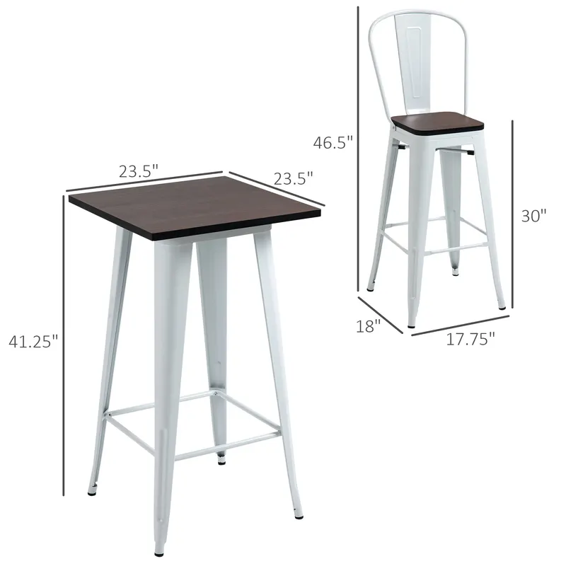 3 Piece Industrial Dining Table Set β photo 6