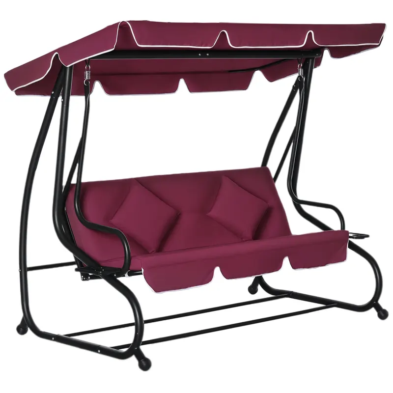 3-Seat Outdoor Patio Swing Chair