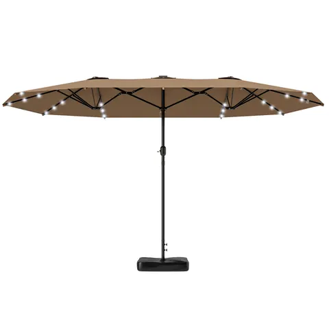 Garden Parasol 14.4 Ft. Double-sided Sun Umbrella with Base