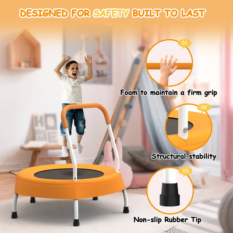 28inch Toddler Trampoline for Kids 1 Year Plus with Handle β photo 2
