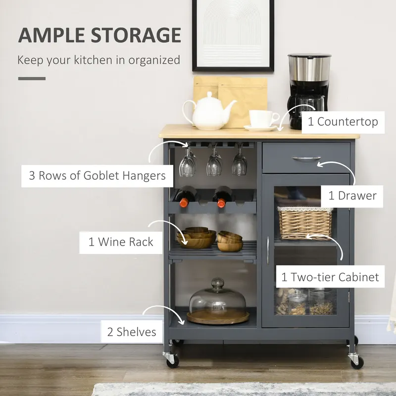 Rolling Kitchen Island with Storage — photo 4