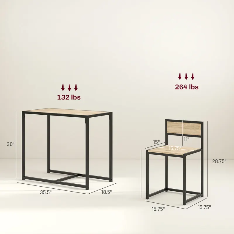 3-Piece Dining Room Set — Industrial Kitchen Table Set — photo 8
