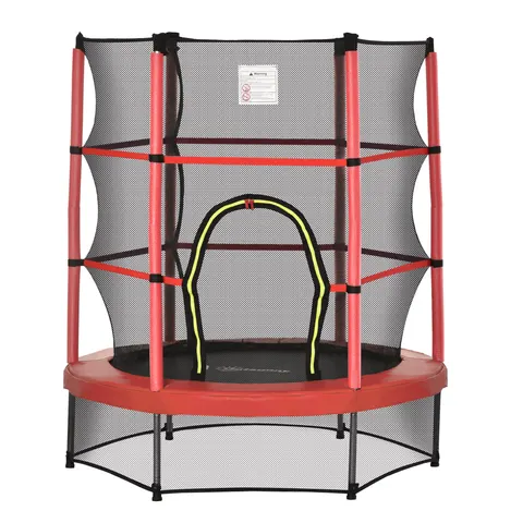 Φ5FT Kids Trampoline with Enclosure Net for Age 3 to 6 Years Red