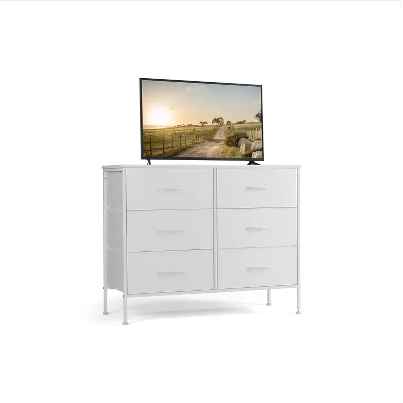 Dresser for Bedroom 6 Drawers Wide Fabric Storage Units Chest