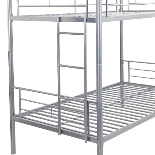 METAL BUNK BED WITH TRUNDLE SILVER β photo 6