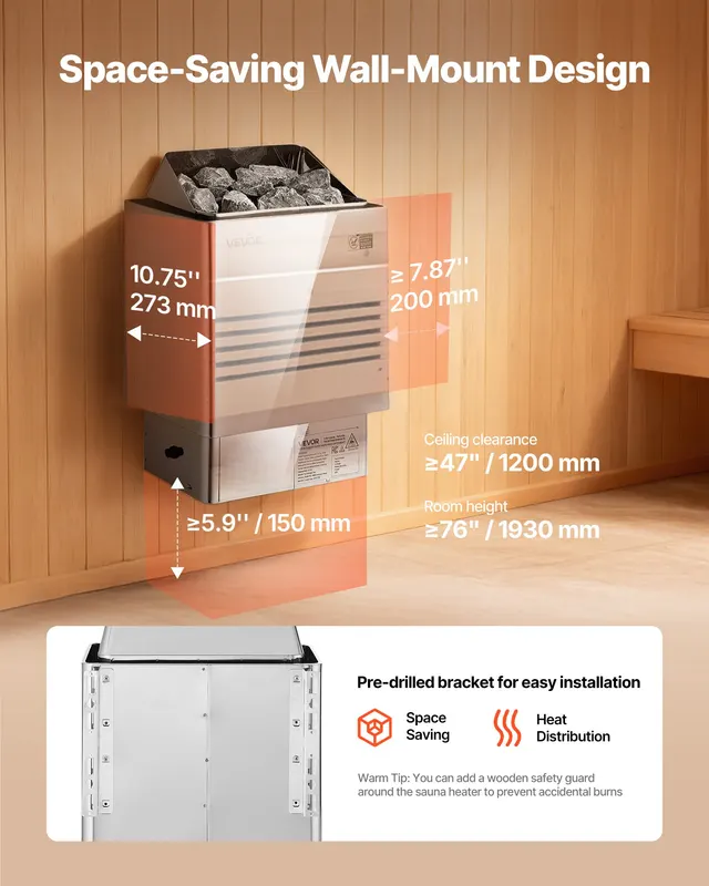 Sauna Heater — 9KW 240V Electric Sauna Stove — photo 3