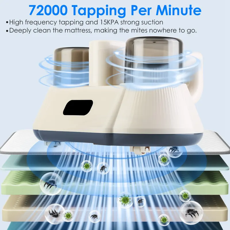 15000PA Double-cup Bed Vacuum Cleaner for Home with UV-C Light — photo 8