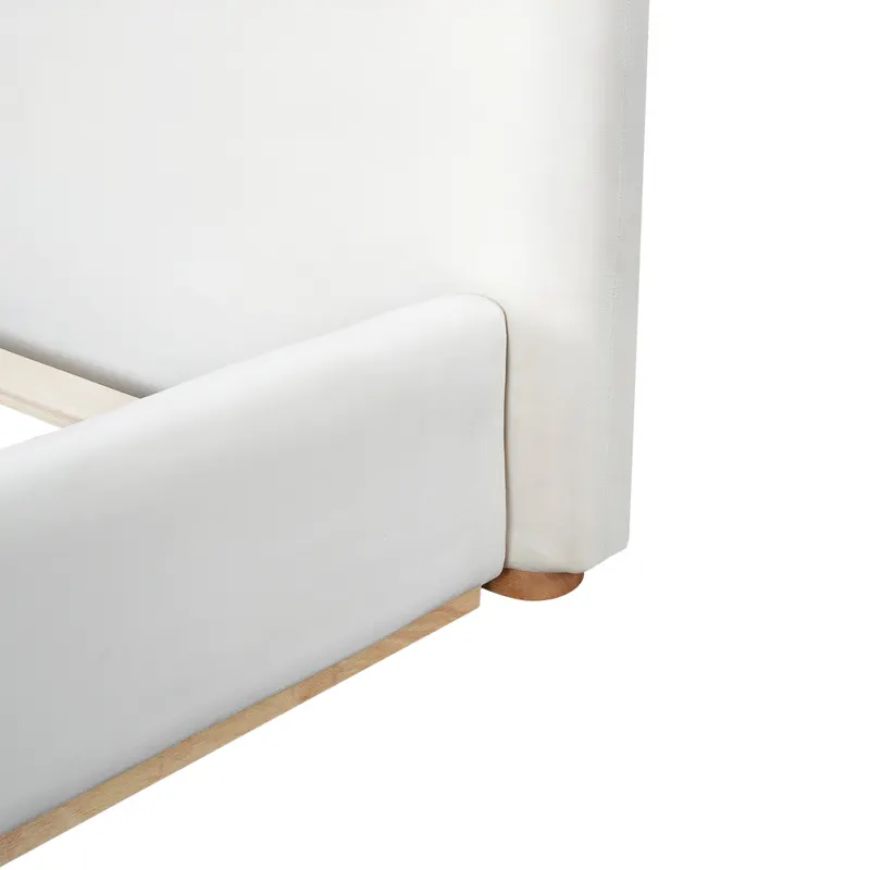 Elegant Upholstered Bed with Solid Wood Frame — photo 4
