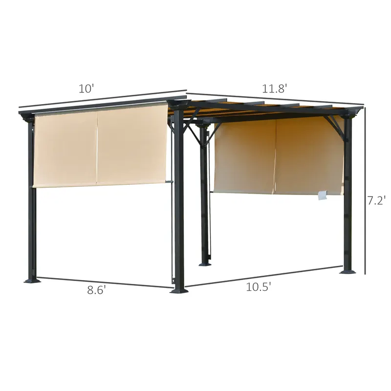 Outdoor Retractable Pergola Canopy with Sun Shade Unique Design — photo 5