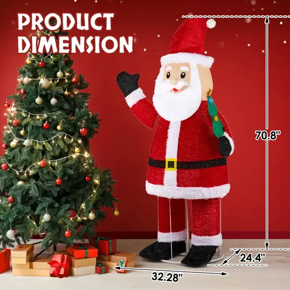 6FT Lighted Santa Christmas Yard Decorations — photo 8