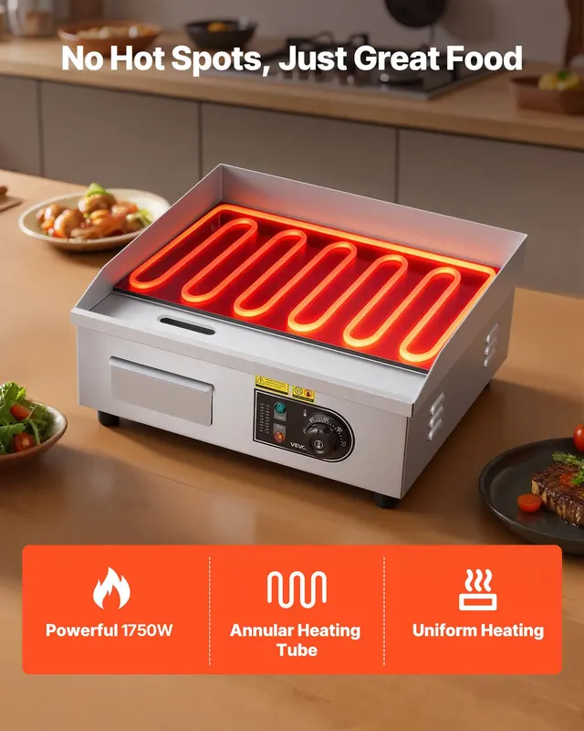 Commercial Electric Griddle β 17.72 X 11.81 Inch β photo 2