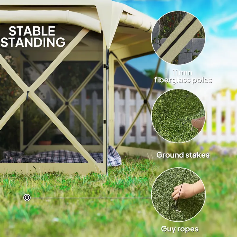 Pop Up Gazebo Screen Tent with Removable Roof Cover — photo 4