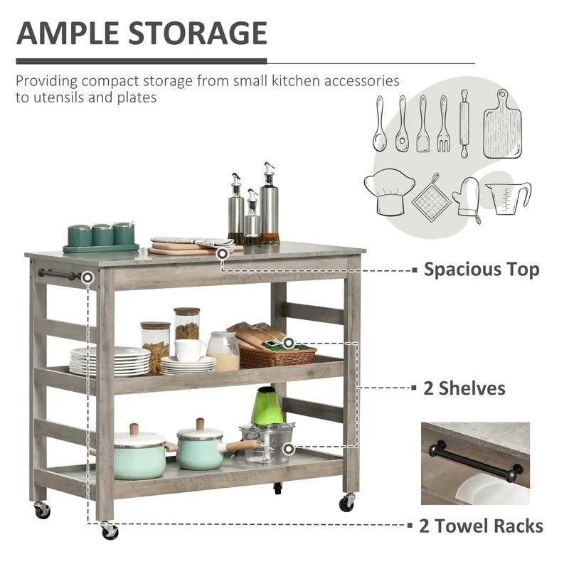 Kitchen Cart β Rolling Kitchen Island Utility Trolley β photo 8