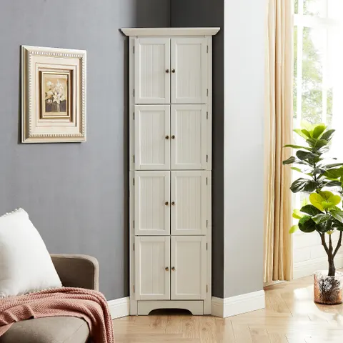 High Storage Cabinet with Door and 4 Shelves