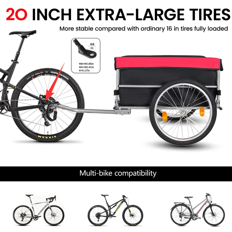 Foldable Bicycle Bike Cargo Trailer with 20 Wheels — photo 4