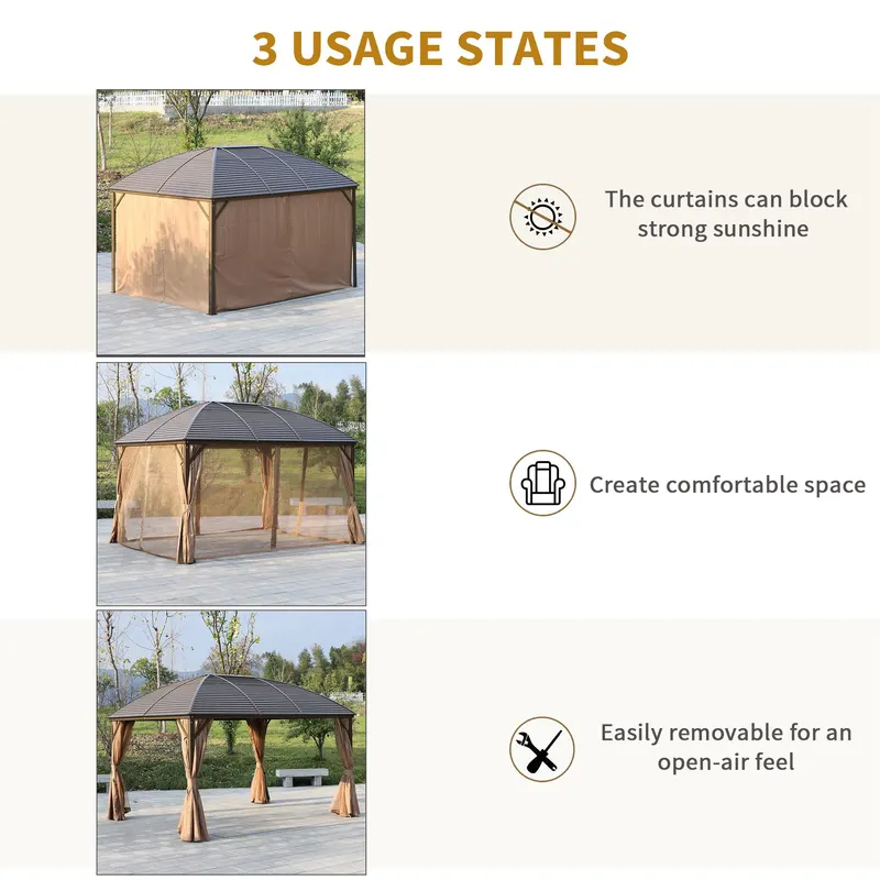 Hardtop Gazebo with Curtains β Netting β photo 5