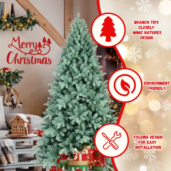 Artificial 6ft Blue Green Tint Christmas Tree with 1390 PE PVC — photo 3