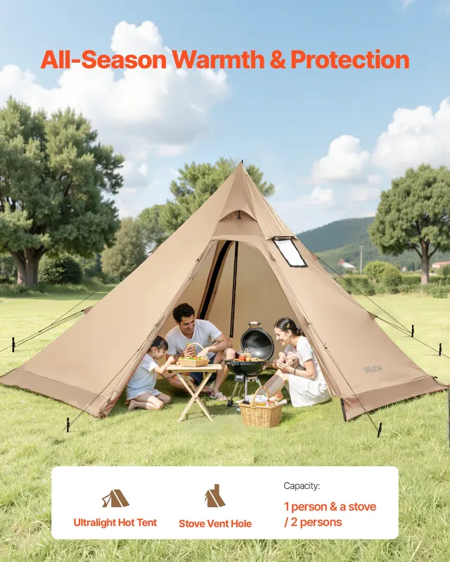 Hot Tent for 4 Persons — Portable Winter Tipi Tent with Stove — photo 2