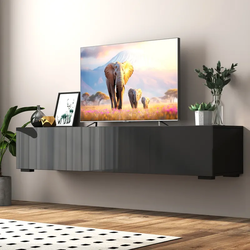 Modern Entertainment Center with Storage Media Console β photo 2