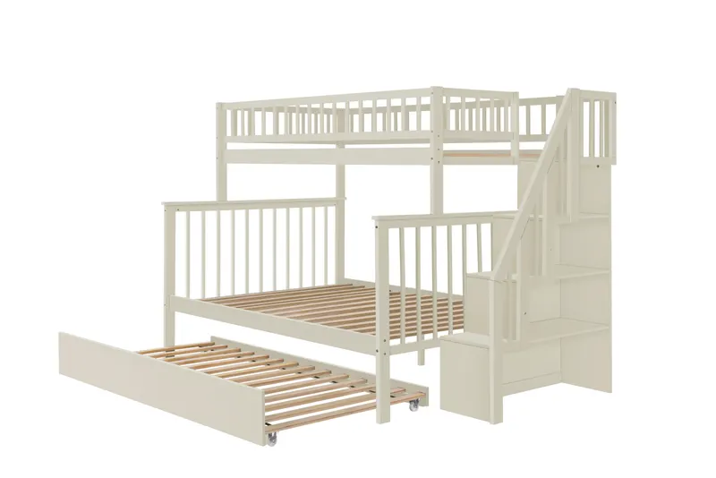 Twin Over Full Stairway Bunk Bed with Trundle β photo 5