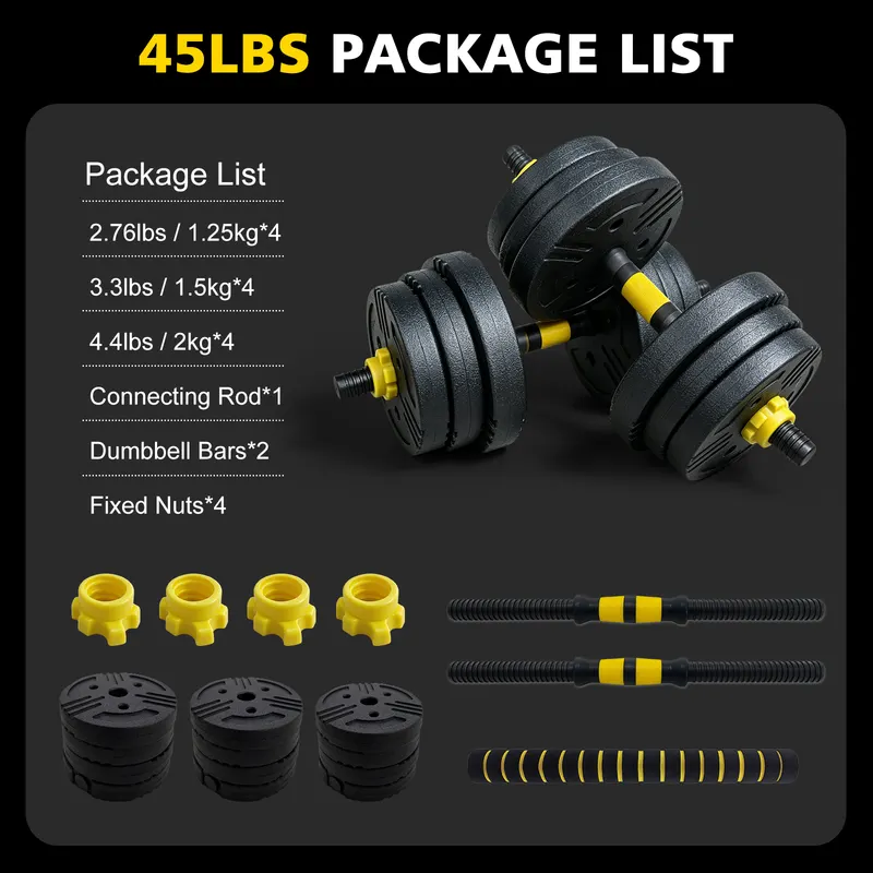 Adjustable Dumbbells β 45 Lbs Free Weight Set with Connector β photo 4