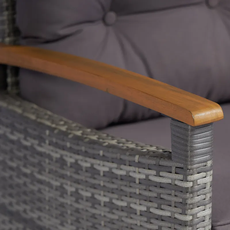 Outdoor Bistro Set Wicker Patio Furniture with Cushions — photo 6