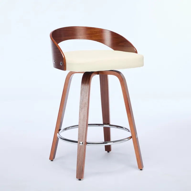 Bar Stools Set of 2 — Swivel Bar Height Stools with Low Back — photo 3