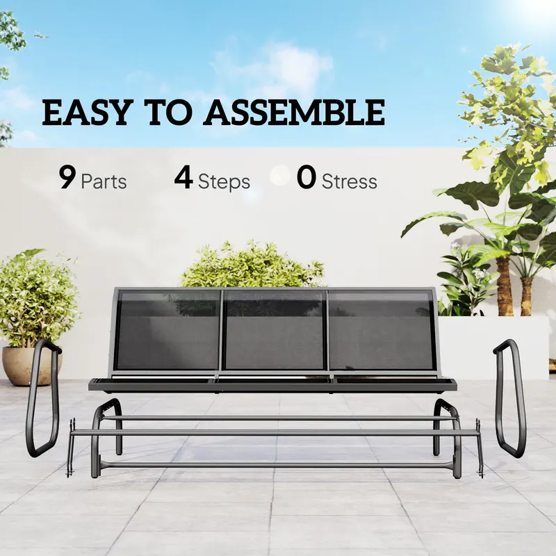 3-Person Outdoor Patio Glider Bench — photo 7