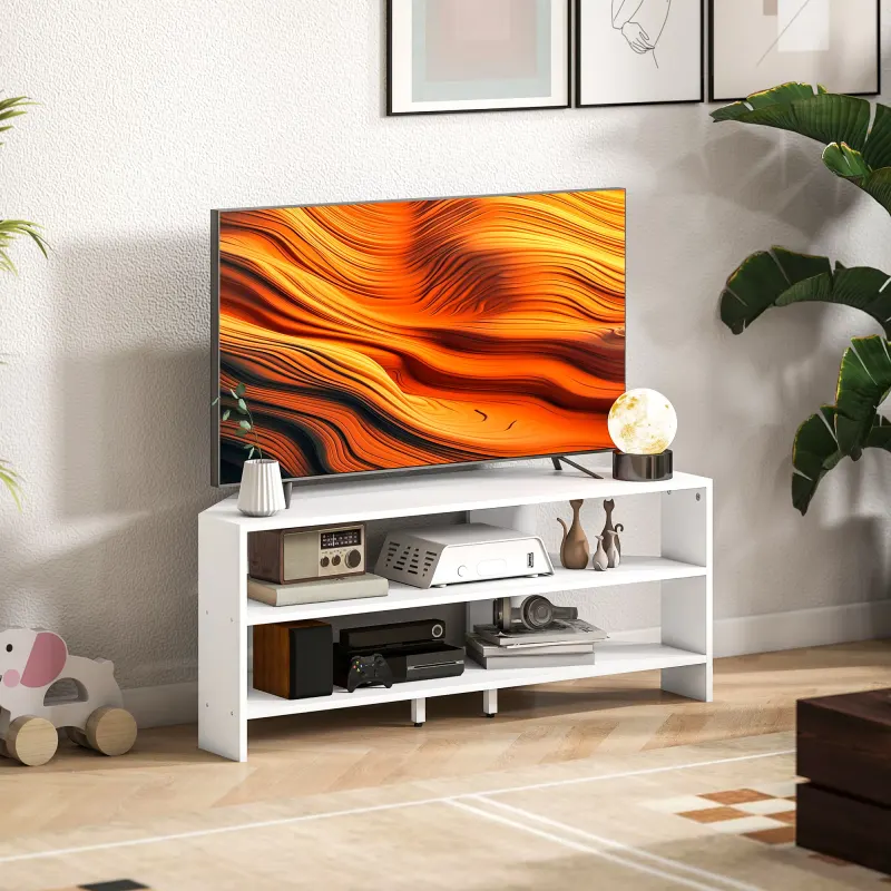 Corner TV Stand — Modern TV Table with 2 Open Shelves for 47 — photo 6