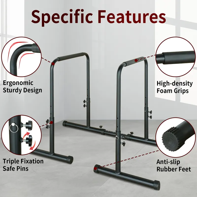 Power Tower Dip Station Pull Up Bar Stand Adjustable Height — photo 5