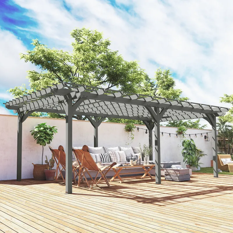 Outdoor Pergola β Wood Gazebo Grape Trellis with Stable β photo 2