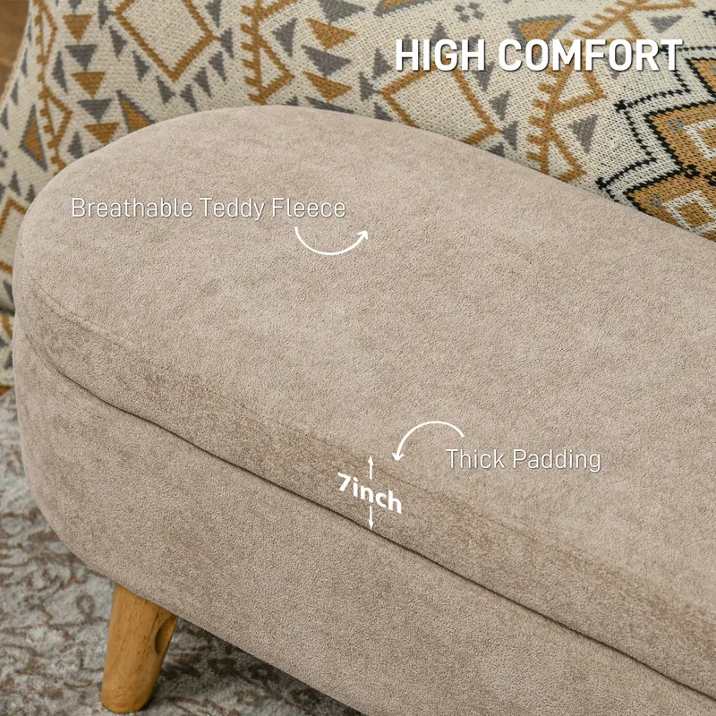 Storage Ottoman Bench — 43.3" Upholstered End of Bed Bench — photo 4