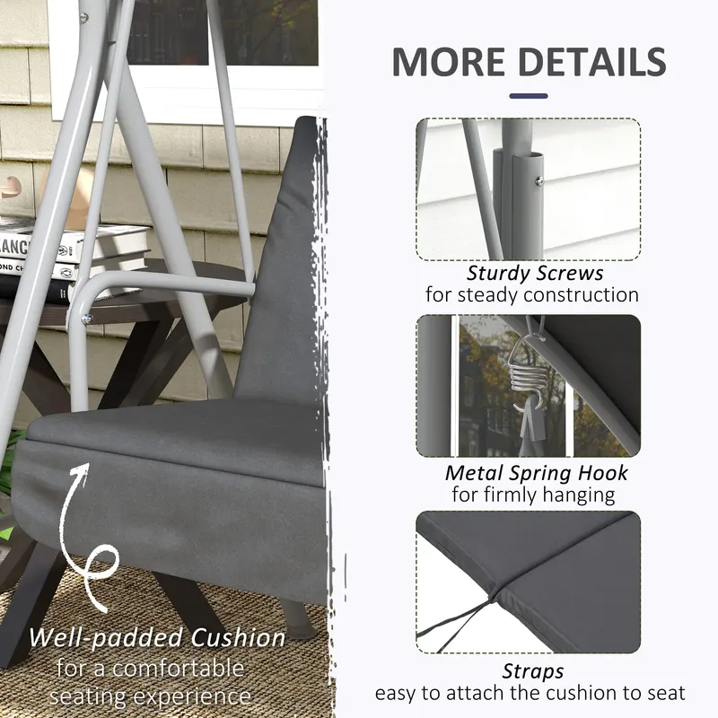 2-Seater Outdoor Porch Swing with Canopy and Table β photo 8