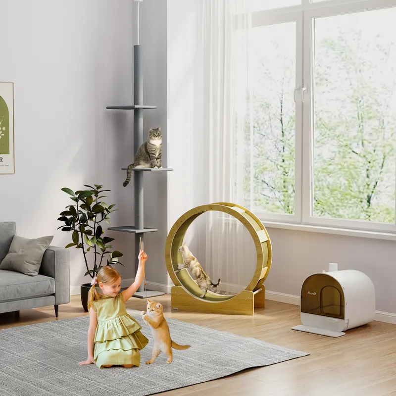 Floor-to-ceiling Cat Tree Cat Climbing Tower with Sisal-covered — photo 7