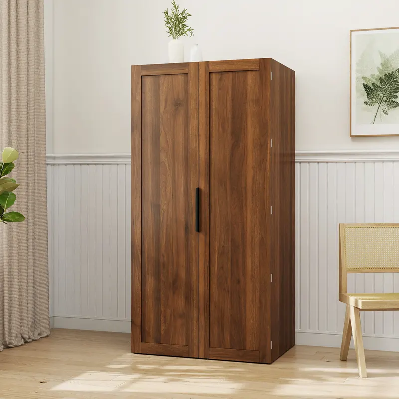 Kitchen Pantry Cabinet — Walnut Freestanding Buffet Cupboards — photo 3