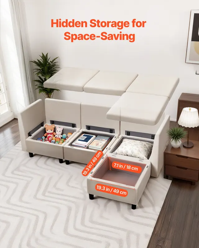 Modular Sectional Sofa β 3-Seater Modular Sofa with Hidden β photo 4
