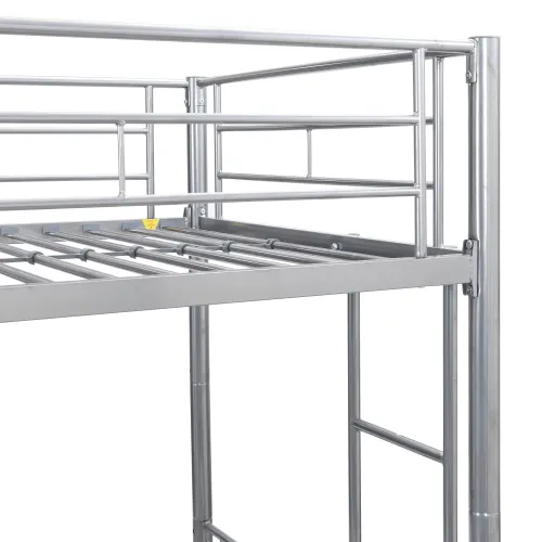 METAL BUNK BED WITH TRUNDLE SILVER β photo 3
