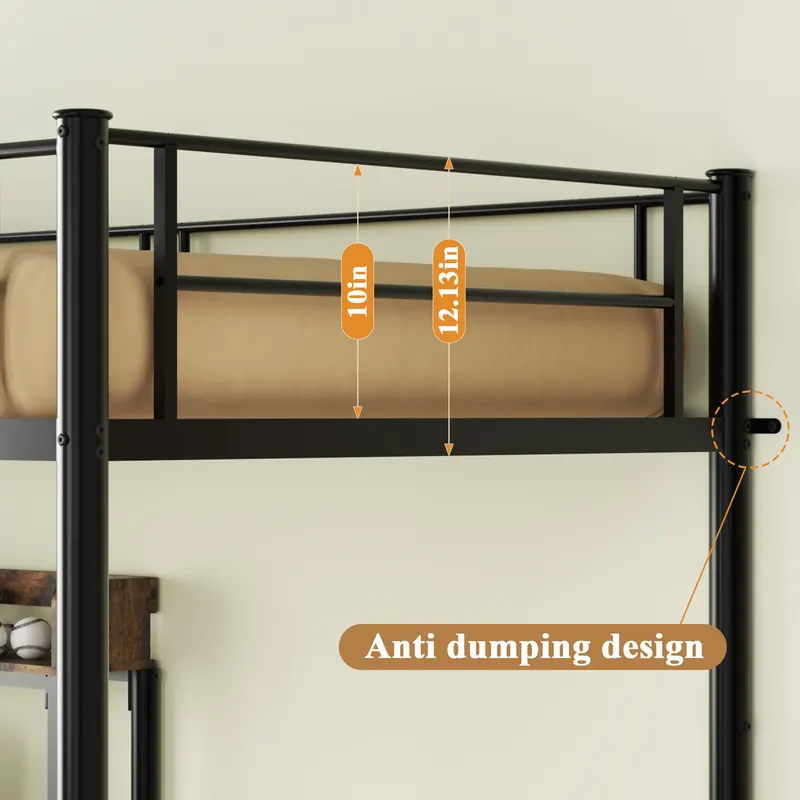 Twin Over Twin L-shaped Bunk Bed with Desk — photo 7