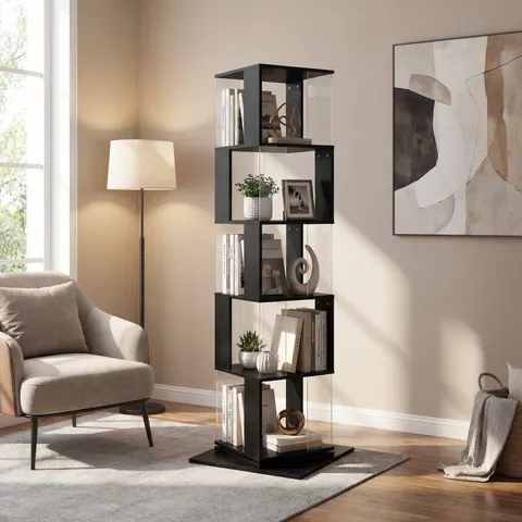 360 Rotating Bookshelf with Acrylic Plate