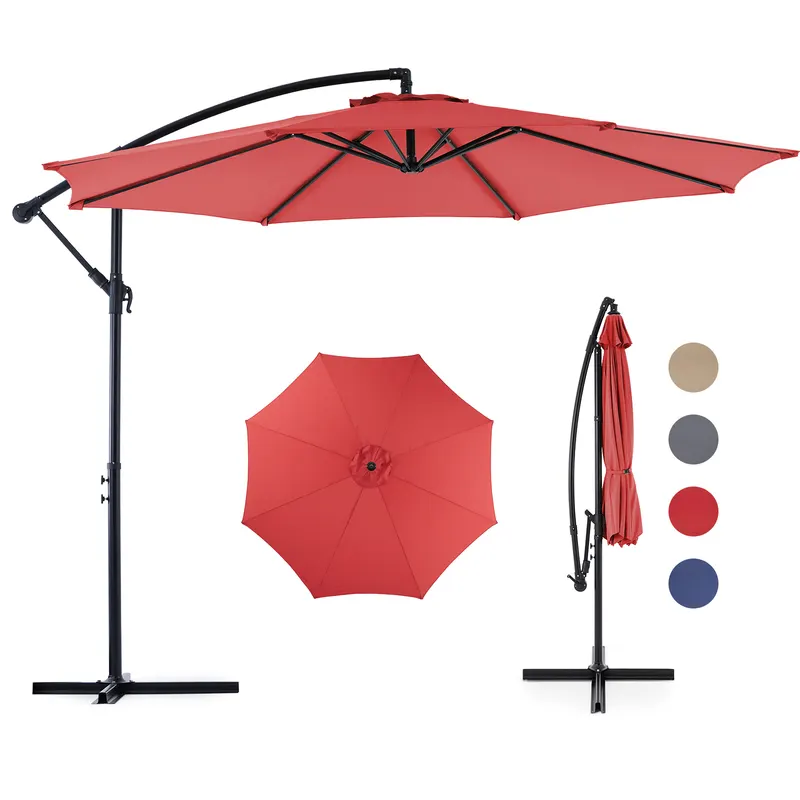 9.8FT Offset Patio Umbrella Hanging Cantilever Umbrella Outdoor — photo 8