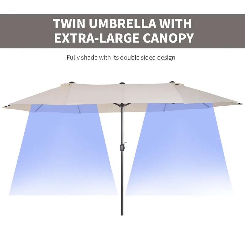 15ft Patio Umbrella Double-sided Outdoor Market Extra Large — photo 3