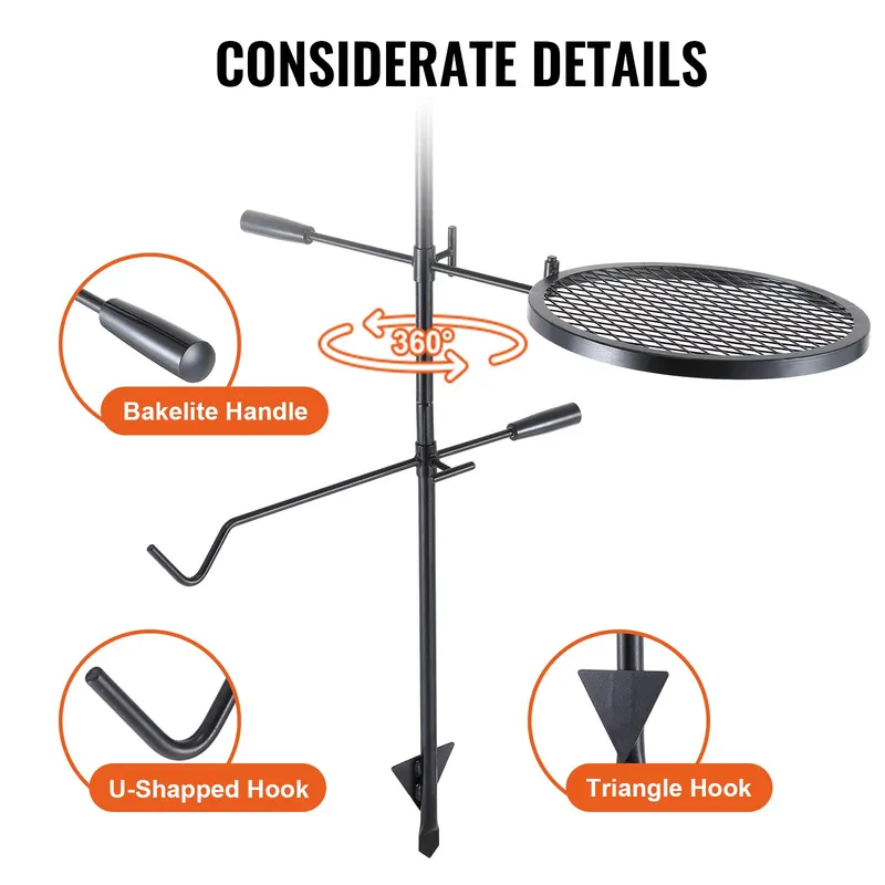 Swivel Campfire Grill — Fire Pit Grill Grate Over Fire Pits — photo 4