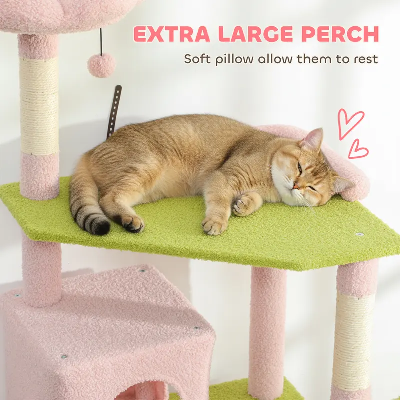 74" Flower Cat Tree — Large Cat Tower with Scratching Post — photo 3