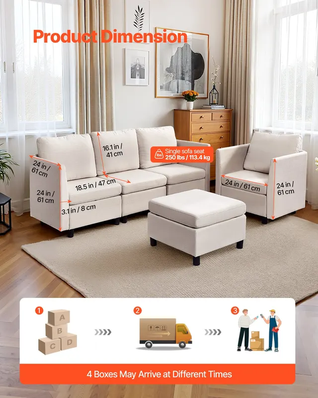Modular Sectional Sofa — Modern 5-Seater Modular Sofa — photo 3