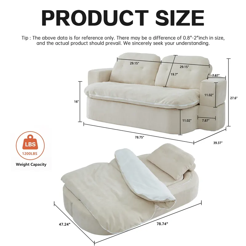 Modern Floor Sofa with 2 Pillows — photo 5