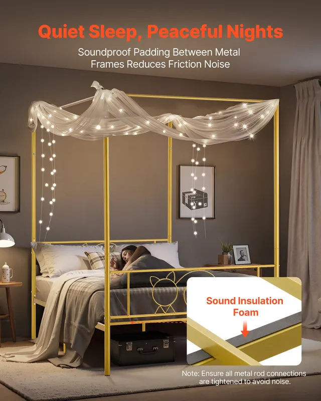 Full Size Canopy Bed Frame β Metal Canopy Bed with Minimalist β photo 4