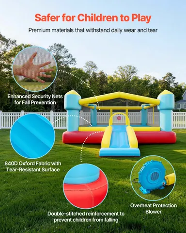 Inflatable Bounce House — 14.7 X 13.8 X 6.8 Ft Jumping Bouncy