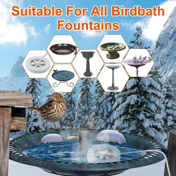 70W Bird Bath Heater for Outdoors Winter Heated Bird Bath Deicer β photo 5