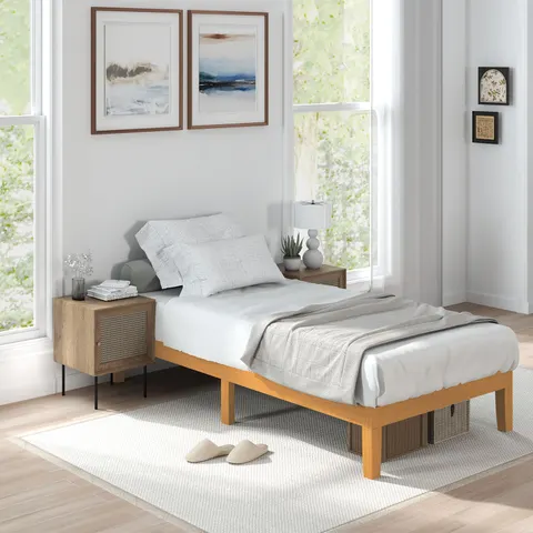 No Need for a Mattress Core. Wooden Platform Bed Frame